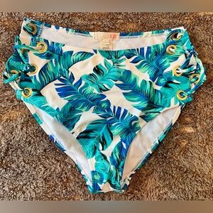 Gianni Bini Blue/White Swimsuit Bottoms Size M